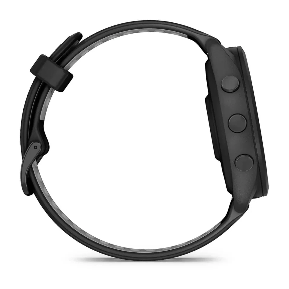 Garmin Forerunner 265 Lunetta e cassa nera con cinturino in silicone nero/grigio polvere Garmin Forerunner 265 Lunetta e cassa nera con cinturino in silicone nero/grigio polvere