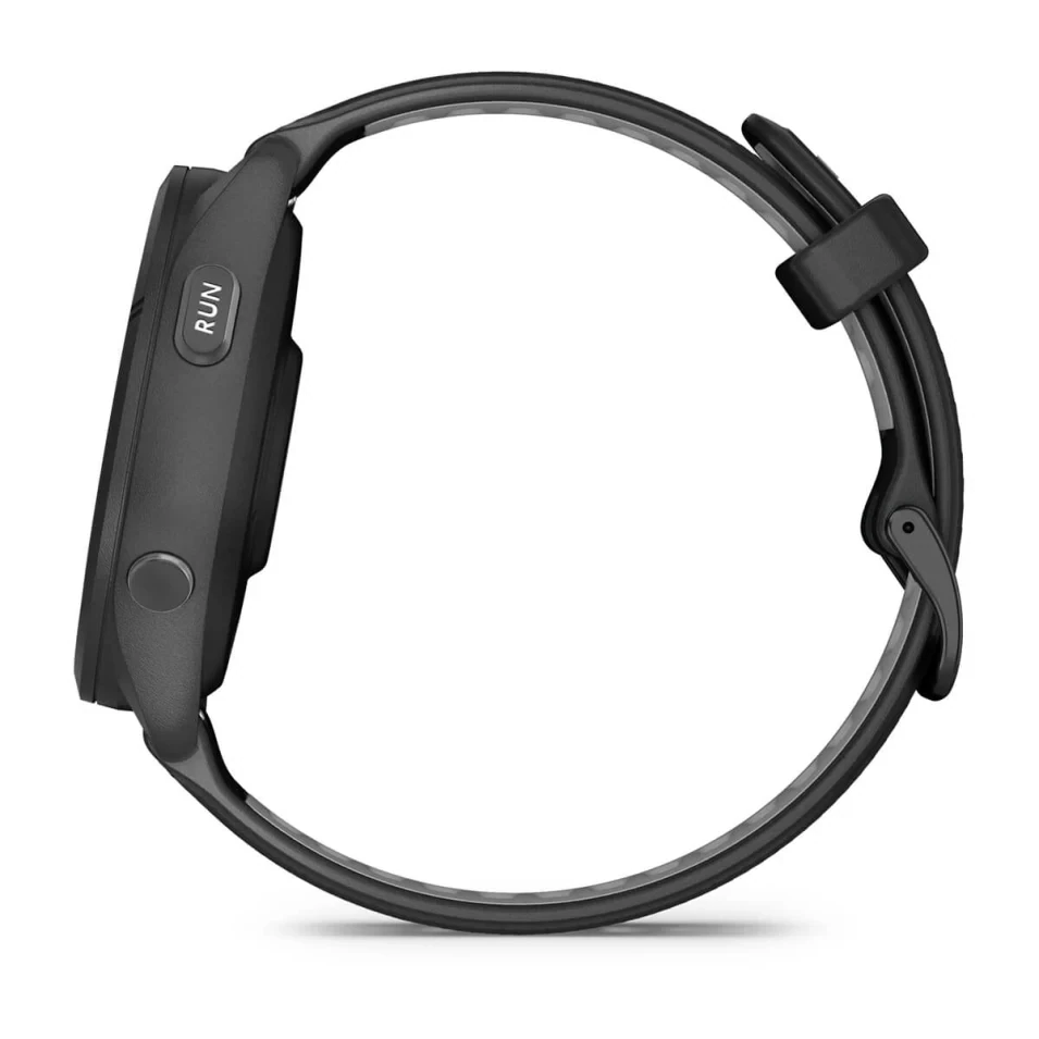 Garmin Forerunner 265 Lunetta e cassa nera con cinturino in silicone nero/grigio polvere Garmin Forerunner 265 Lunetta e cassa nera con cinturino in silicone nero/grigio polvere