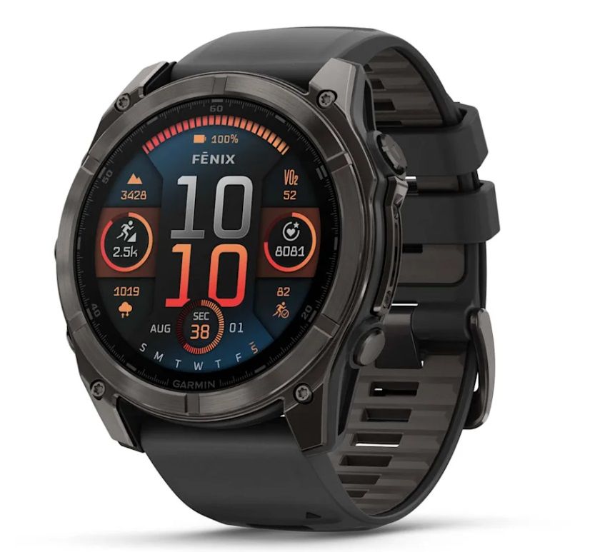 Garmin Fenix 8 - 51 mm, AMOLED Sapphire, Carbon Grey DLC con cinturino in silicone Black/pebble grey
