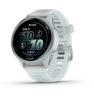 Forerunner® 570 - 42mm Cloud Blue Aluminum con cinturino Translucent Whitestone/Cloud Blue