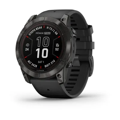 Garmin Fenix 7X PRO Sapphire Solar Edition Carbon Gray DLC Titanium con cinturino Black
