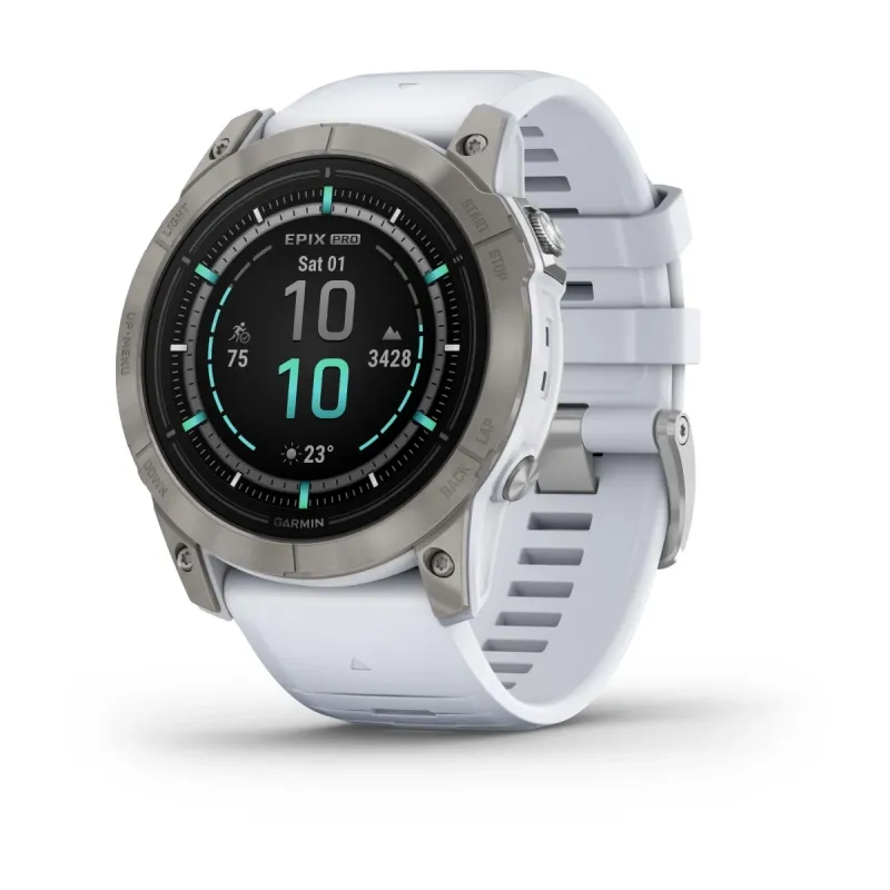 Garmin Epix™ Pro (Gen 2) – Sapphire Edition | 51 mm
Titanium con cinturino Whitestone Garmin Epix™ Pro (Gen 2) – Sapphire Edition | 51 mm
Titanium con cinturino Whitestone