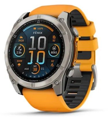Fenix 8 - 51 mm, AMOLED Sapphire, Titanium con cinturino in silicone Spark Orange/grafite Fenix 8 - 51 mm, AMOLED Sapphire, Titanium con cinturino in silicone Spark Orange/grafite
