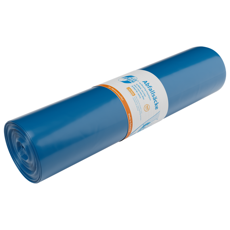 DEISS PREMIUM PLUS Müllsäcke 120 Liter – Blau, 34 µm, 25 Stück