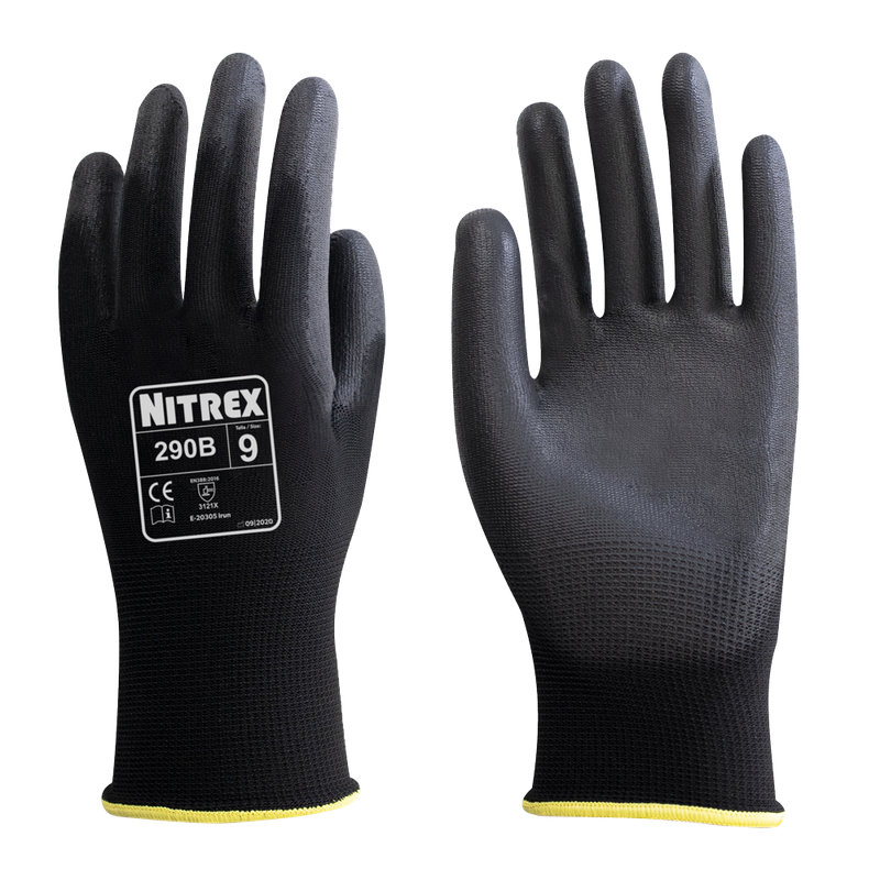 Nitrex 290B PU-Montagehandschuhe – Schwarz, 10 Paar