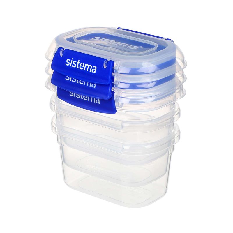Klip It Plus Ορθογώνιο 400ml Σετ Δοχεία Φαγητού Πλαστικά 3τμχ