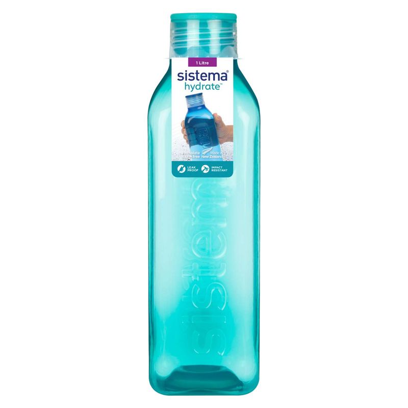 Square Bottle Μπουκάλι Minty Teal 1L