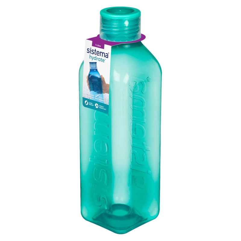 Square Bottle Μπουκάλι Minty Teal 1L
