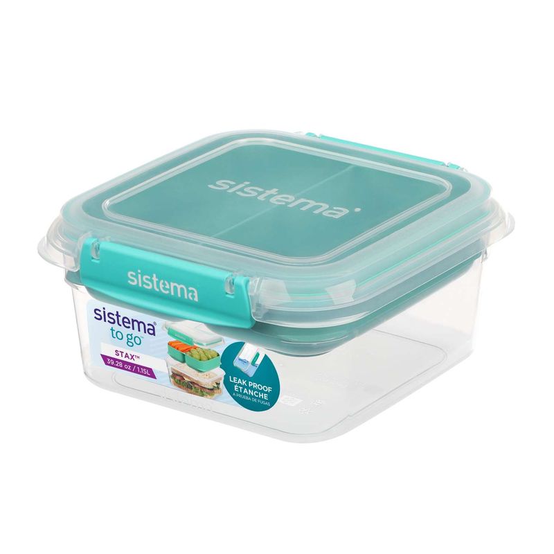 Square Stax To Go Δοχείο Τροφίμων Minty Teal 1.15L