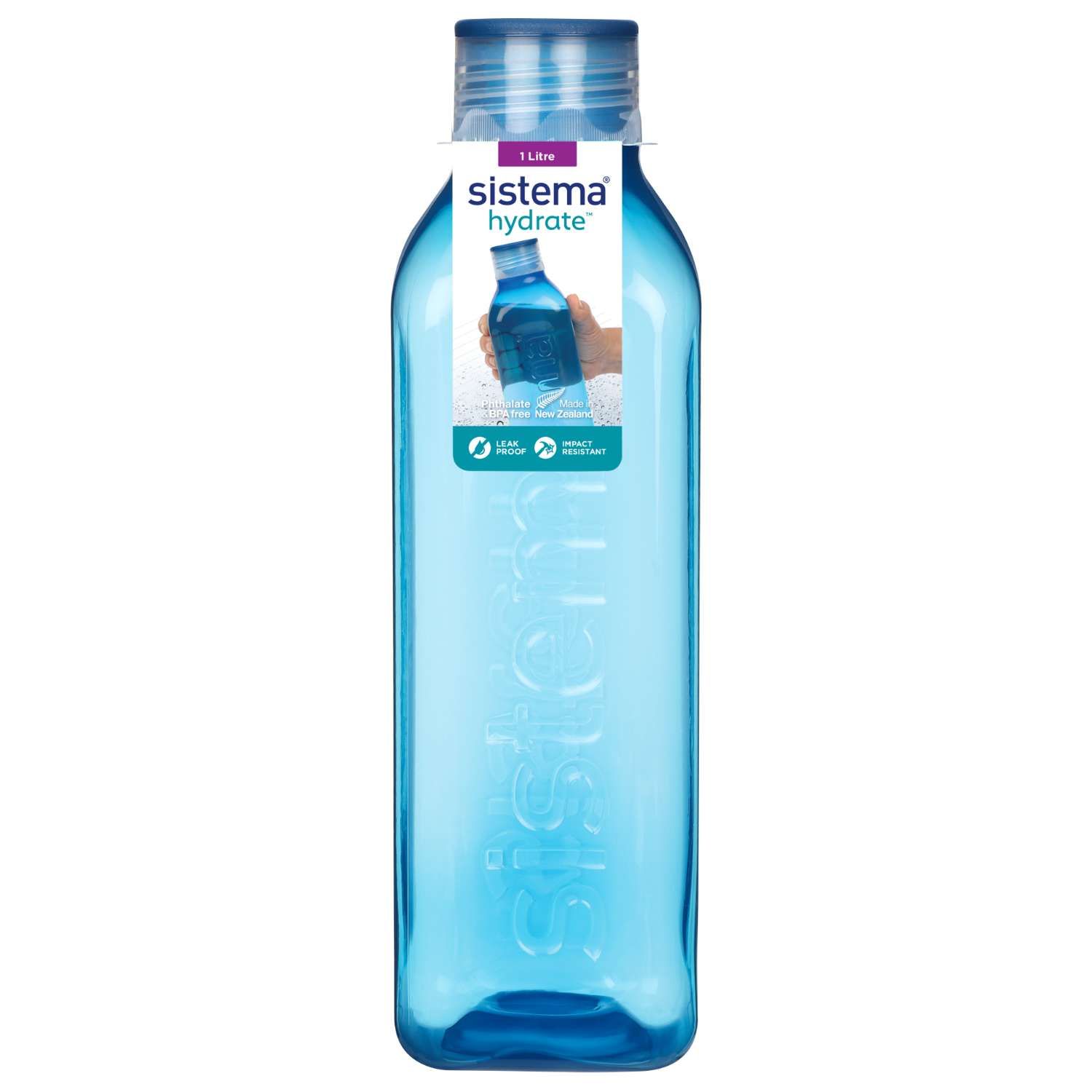 Square Bottle Μπουκάλι Ocean Blue 1L