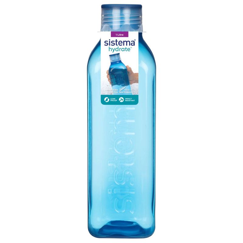 Square Bottle Μπουκάλι Ocean Blue 1L