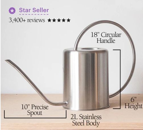 2L Kanso Black Steel Watering Can