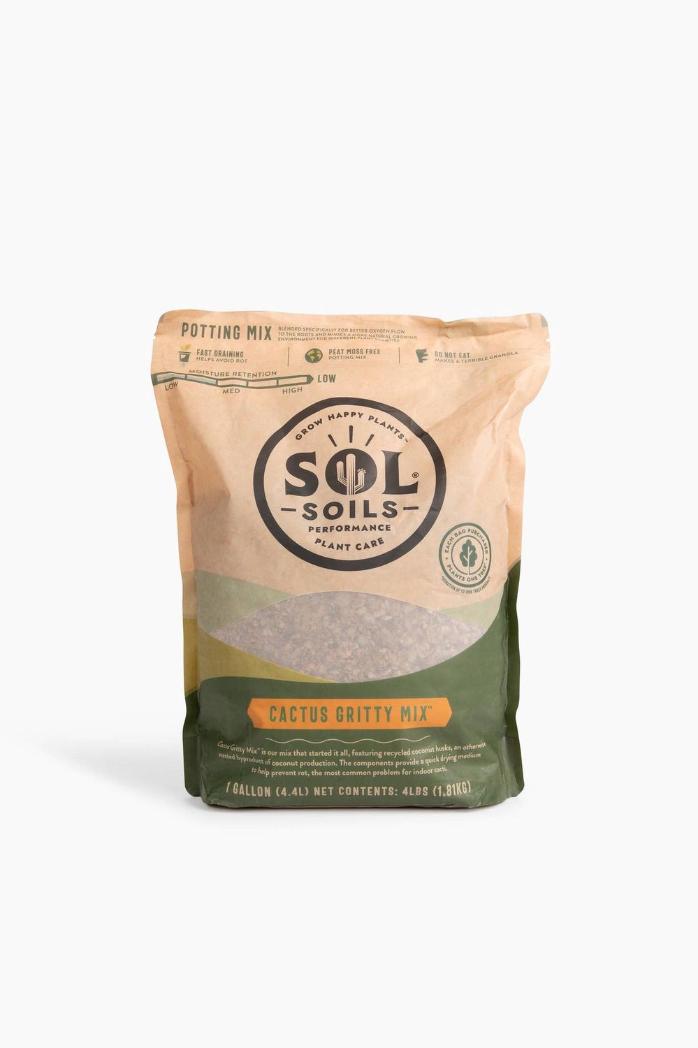 Soil (1Gal) Cactus Gritty Mix (Soilless): 1 Gallon (4 Quarts)