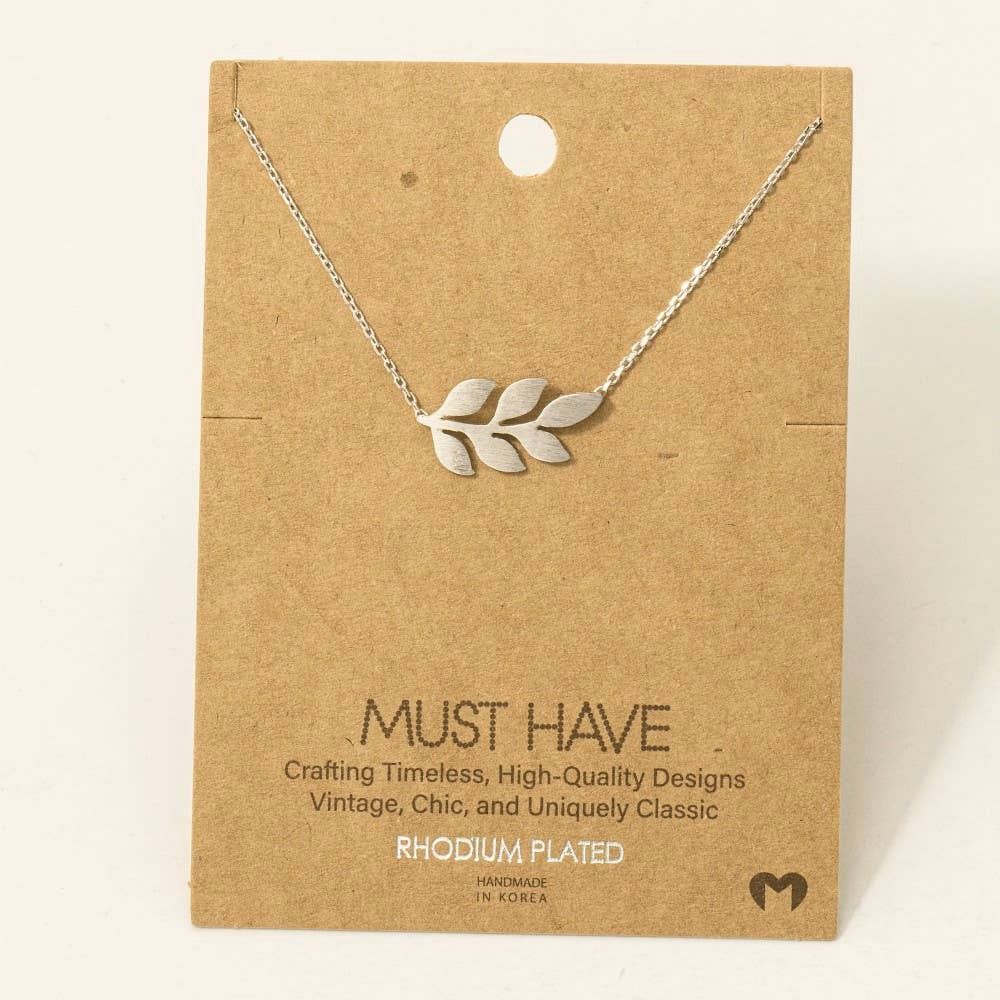 Gold Dipped Dainty Leaf Pendant Necklace: Gold
