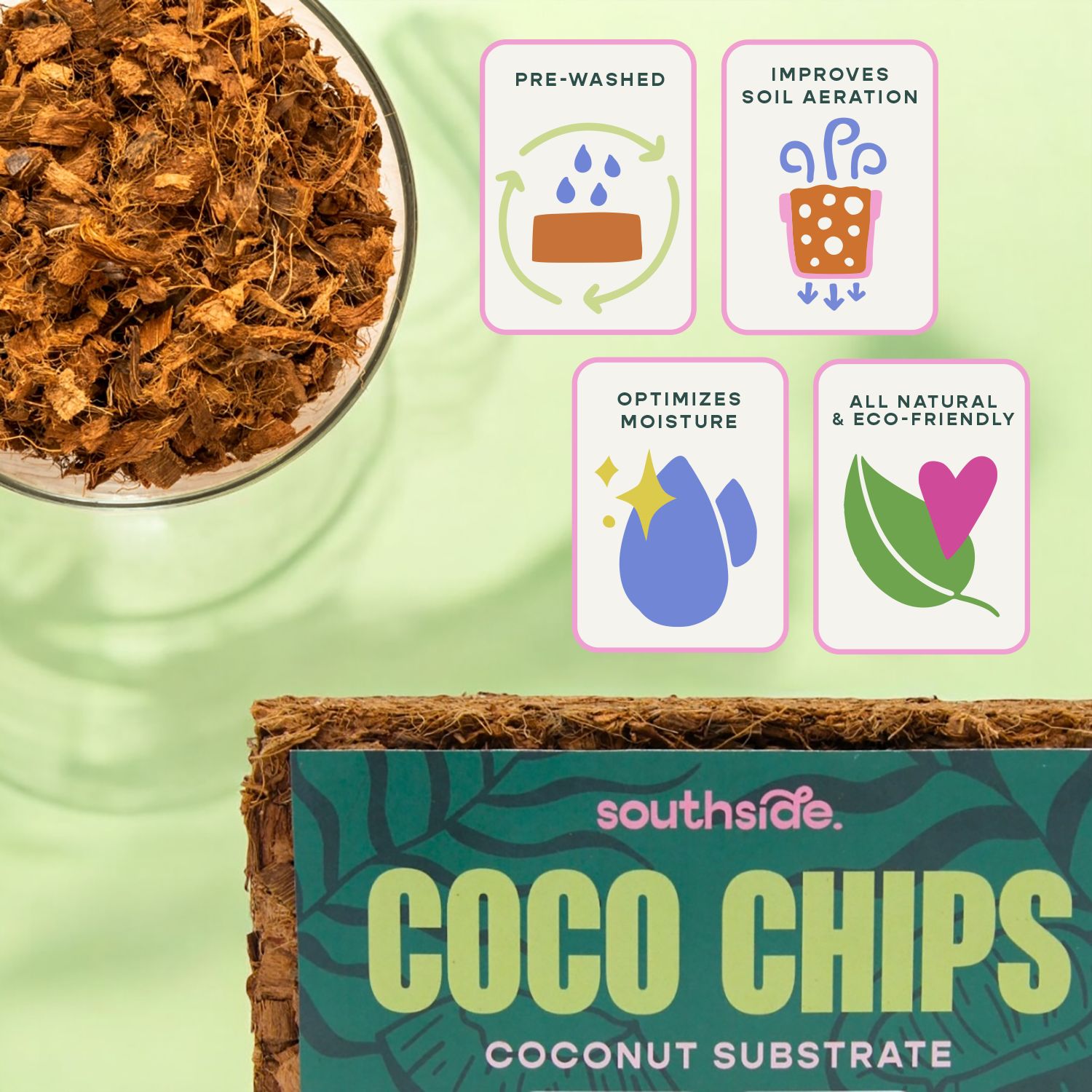 Coco Chip - Chunky Coconut Husk for Houseplant Soil Aeration: 500g