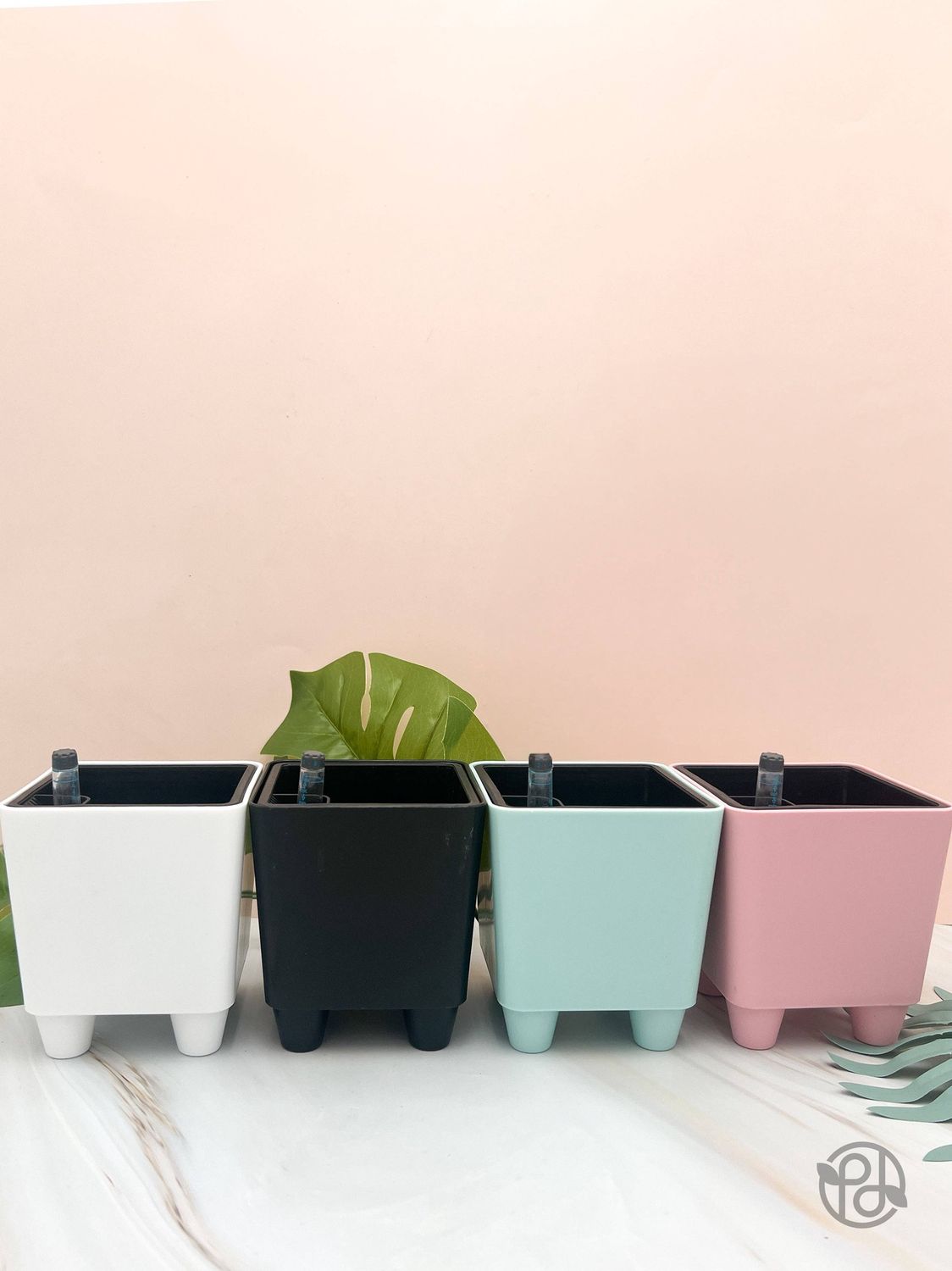 4" Self Watering Moo Pot: Black