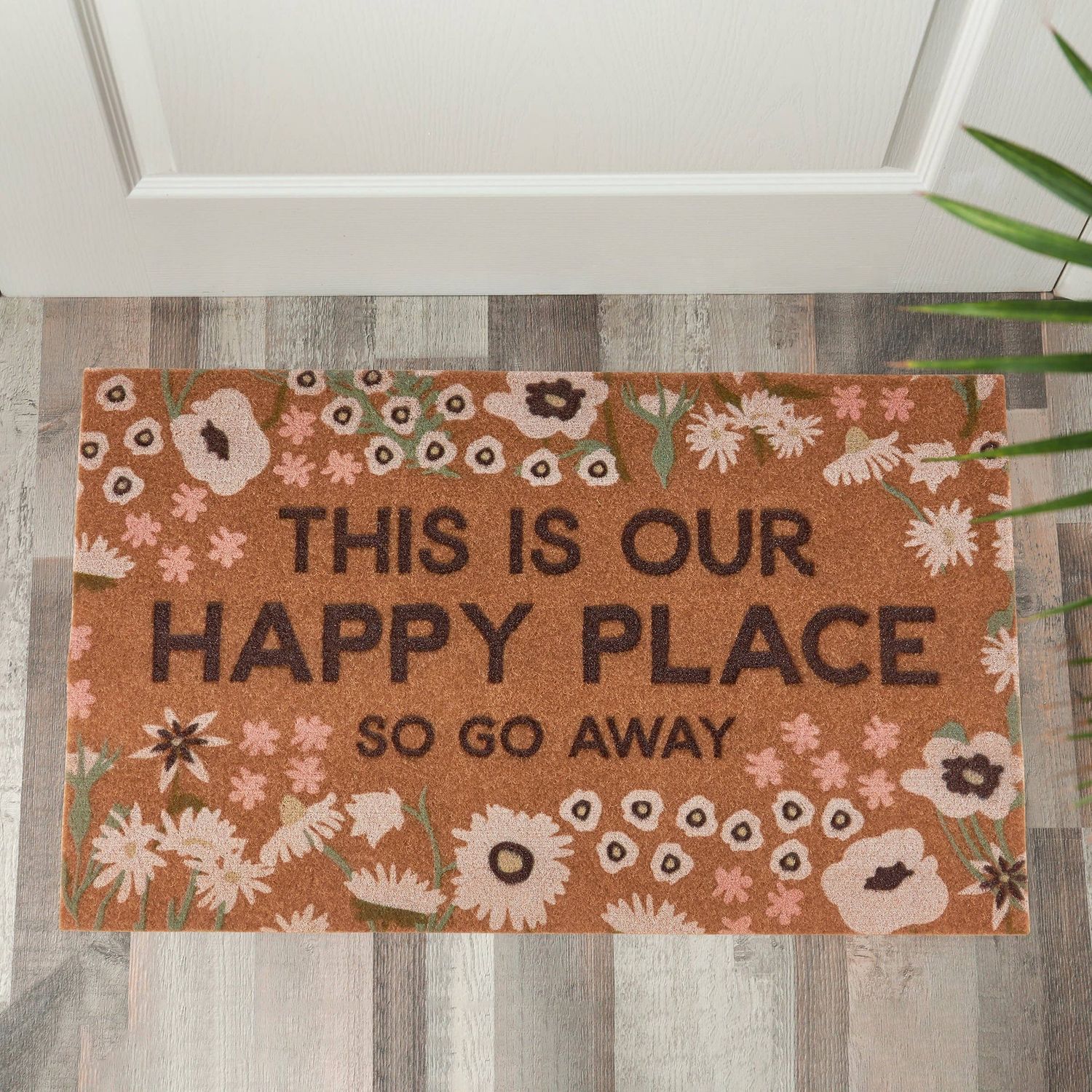 Our Happy Place So Go Away Rug