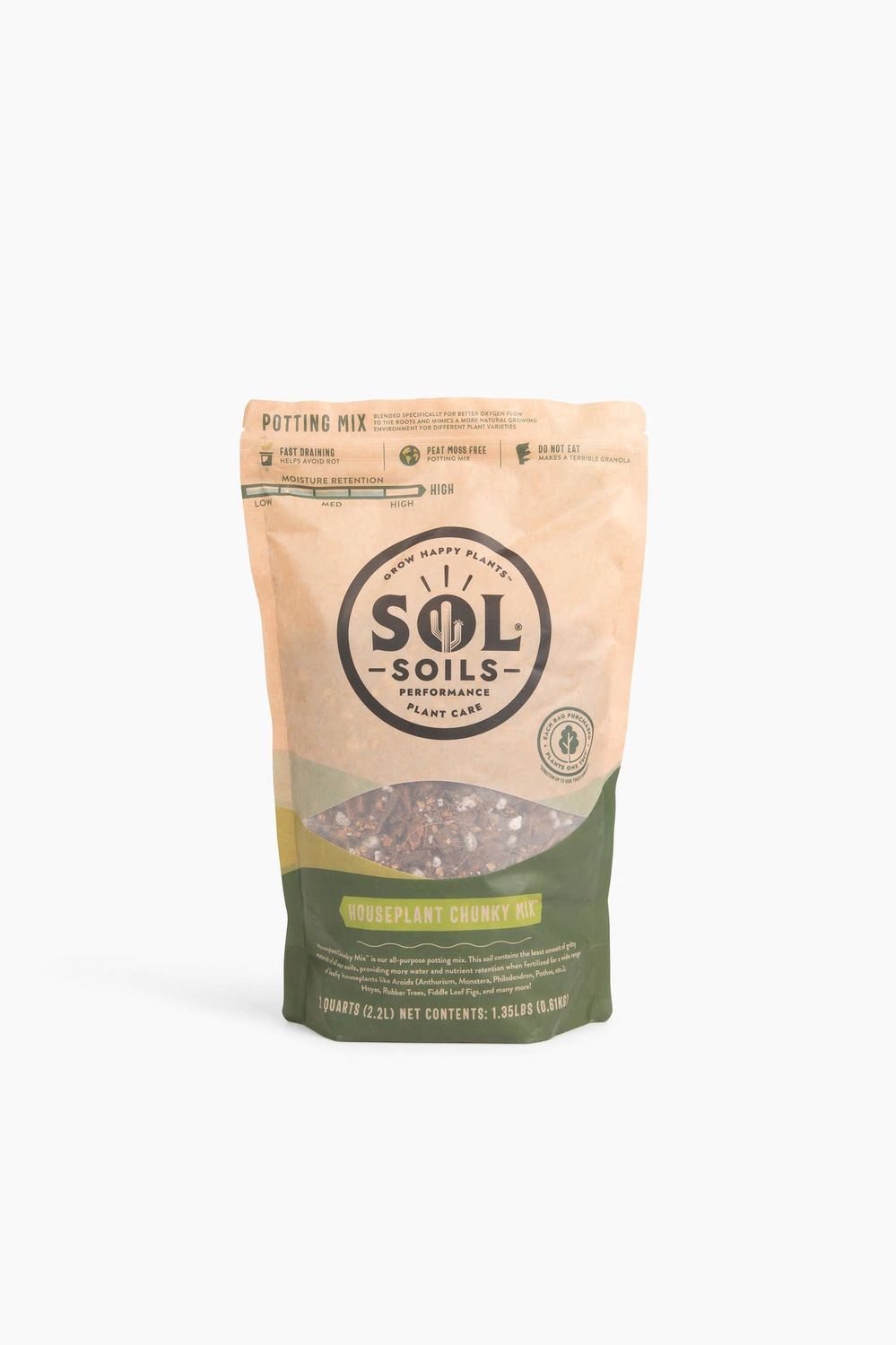 Soil (2Qt) Houseplant Chunky Mix (Aroid/Tropical Soilless): 2 Quarts