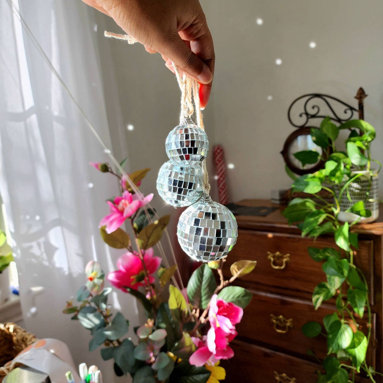 Disco Ball Charms, Car Accessories, Boho &amp; Retro Home Decor: Small