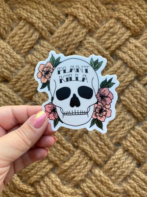 Plant Killer Skull Sticker