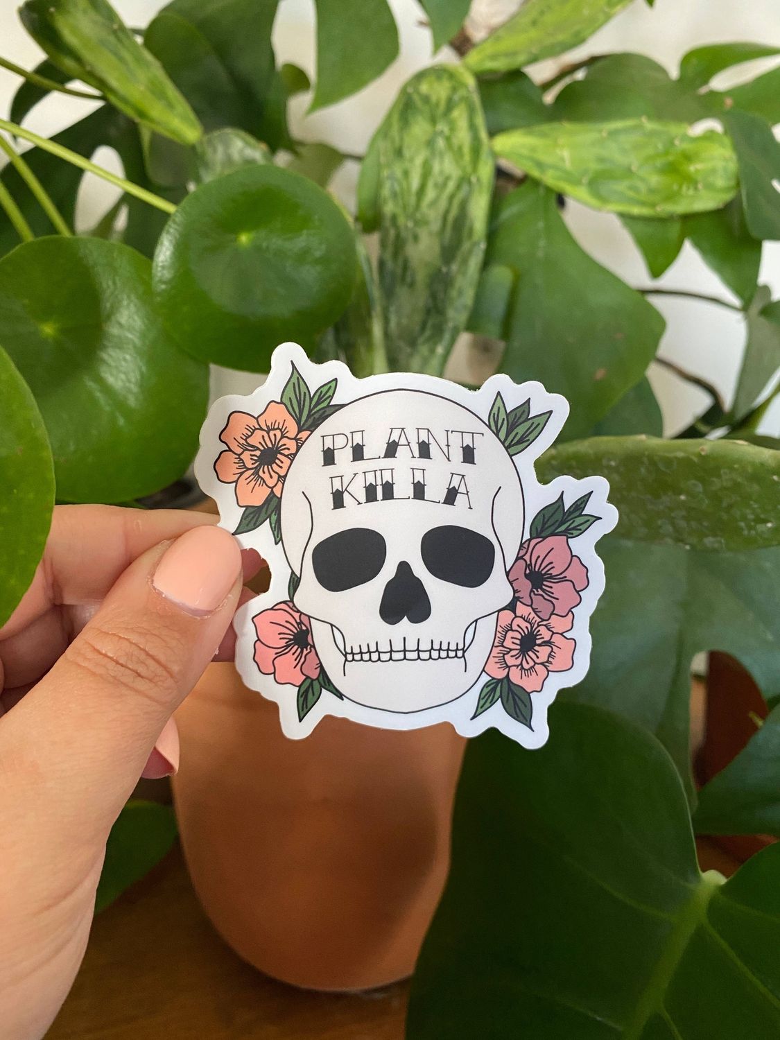 Plant Killer Skull Sticker
