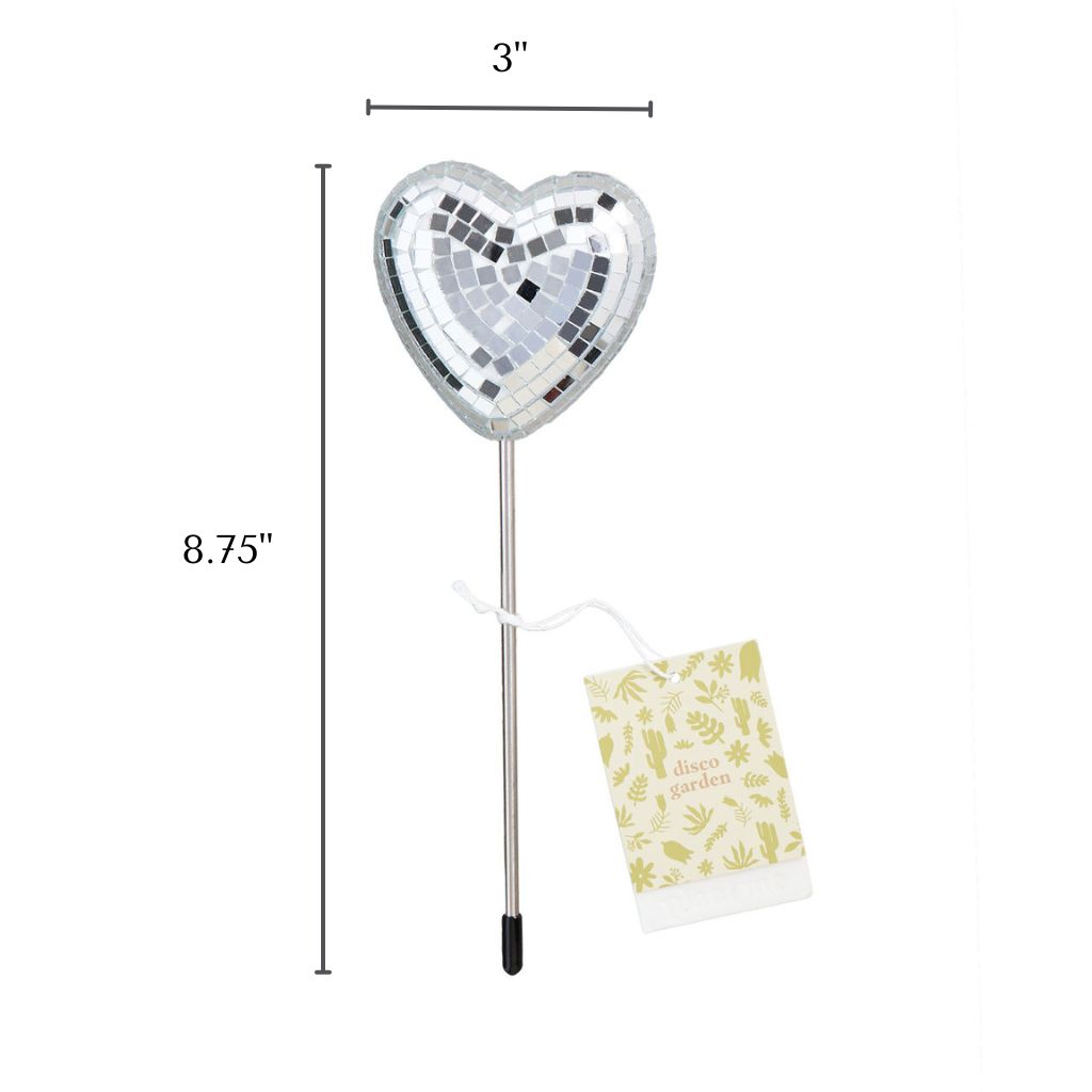 Disco Heart - Disco Ball Decorative Plant Stakes
