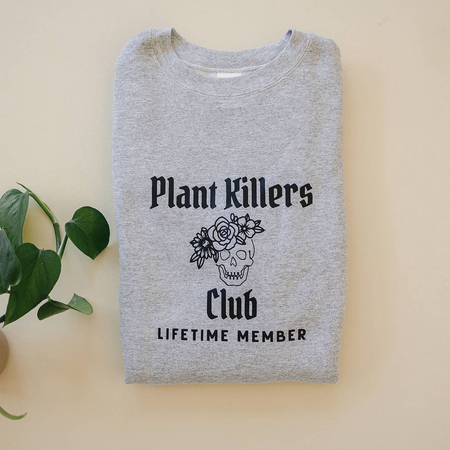 Plant Killers Club Crewneck Sweatshirt: Stonewash Green / M