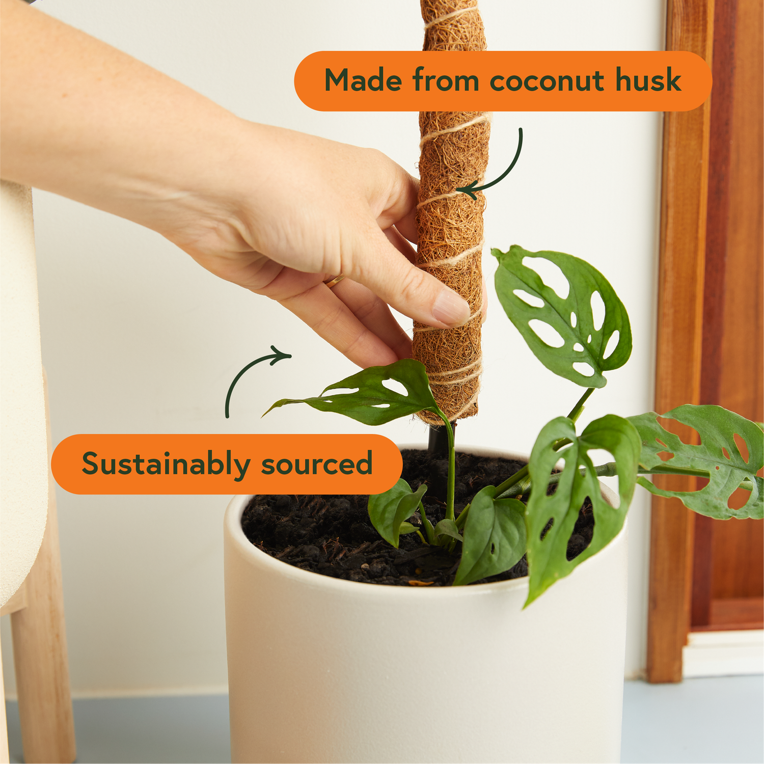 Coconut Coir Bendable Grow Pole 16"