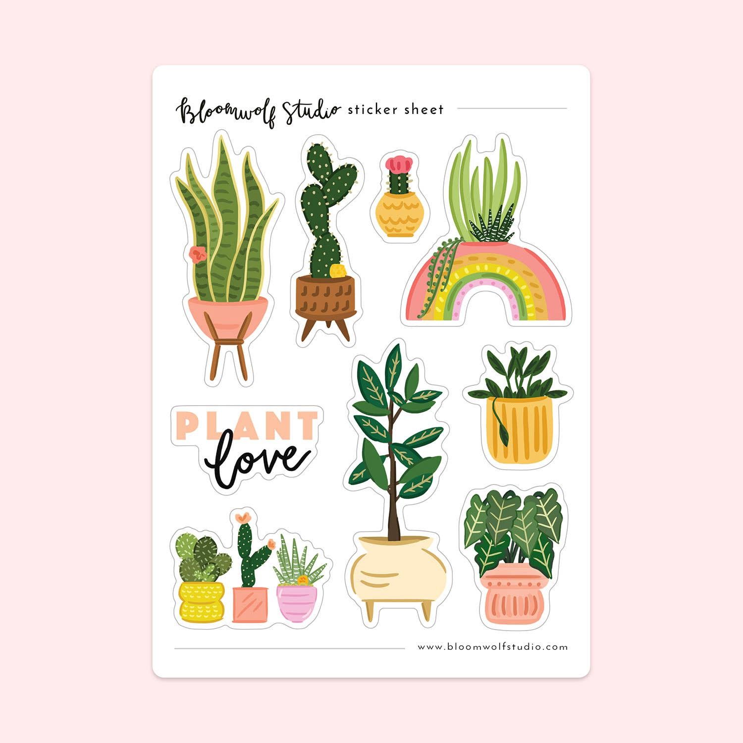 Plant Love Sticker Sheet - Plant Gift