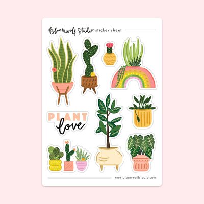 Plant Love Sticker Sheet - Plant Gift
