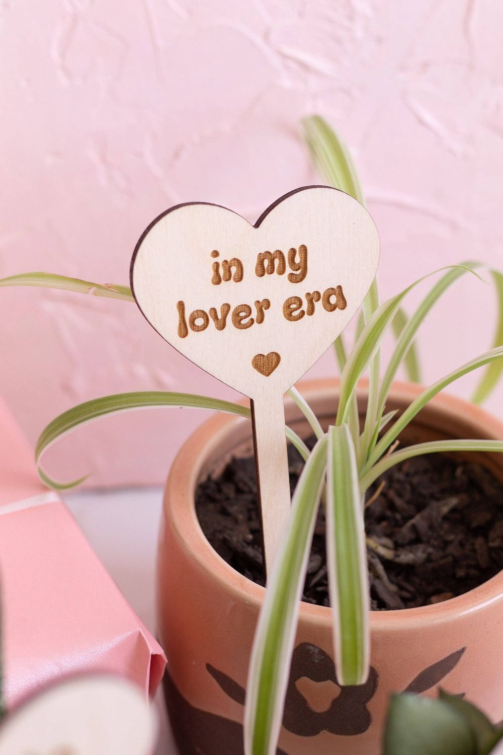 Conversation Heart Wooden Plant Markers: Love grows here
