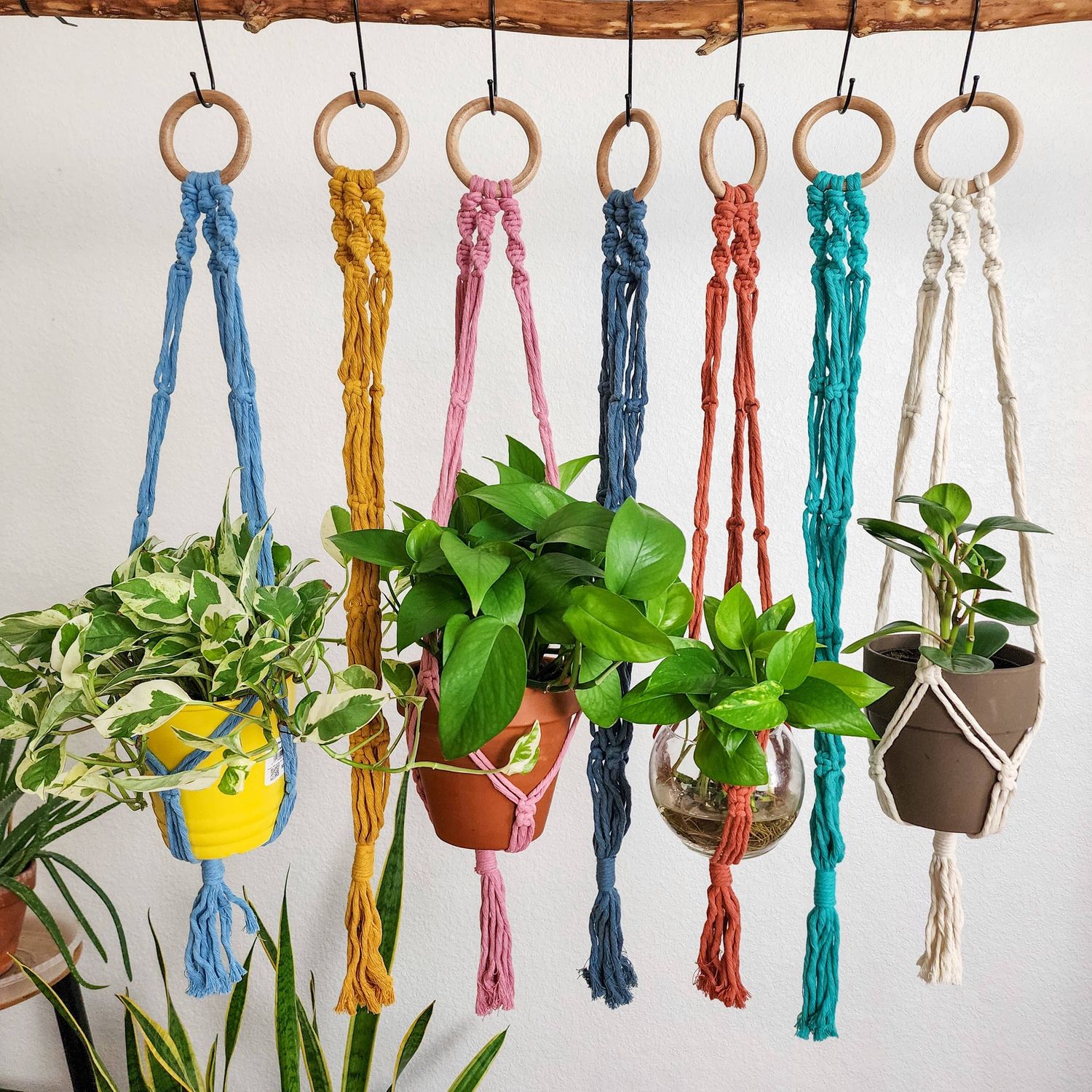 Boho Macrame Plant Hanger, Minimalist Handmade Plant Holder