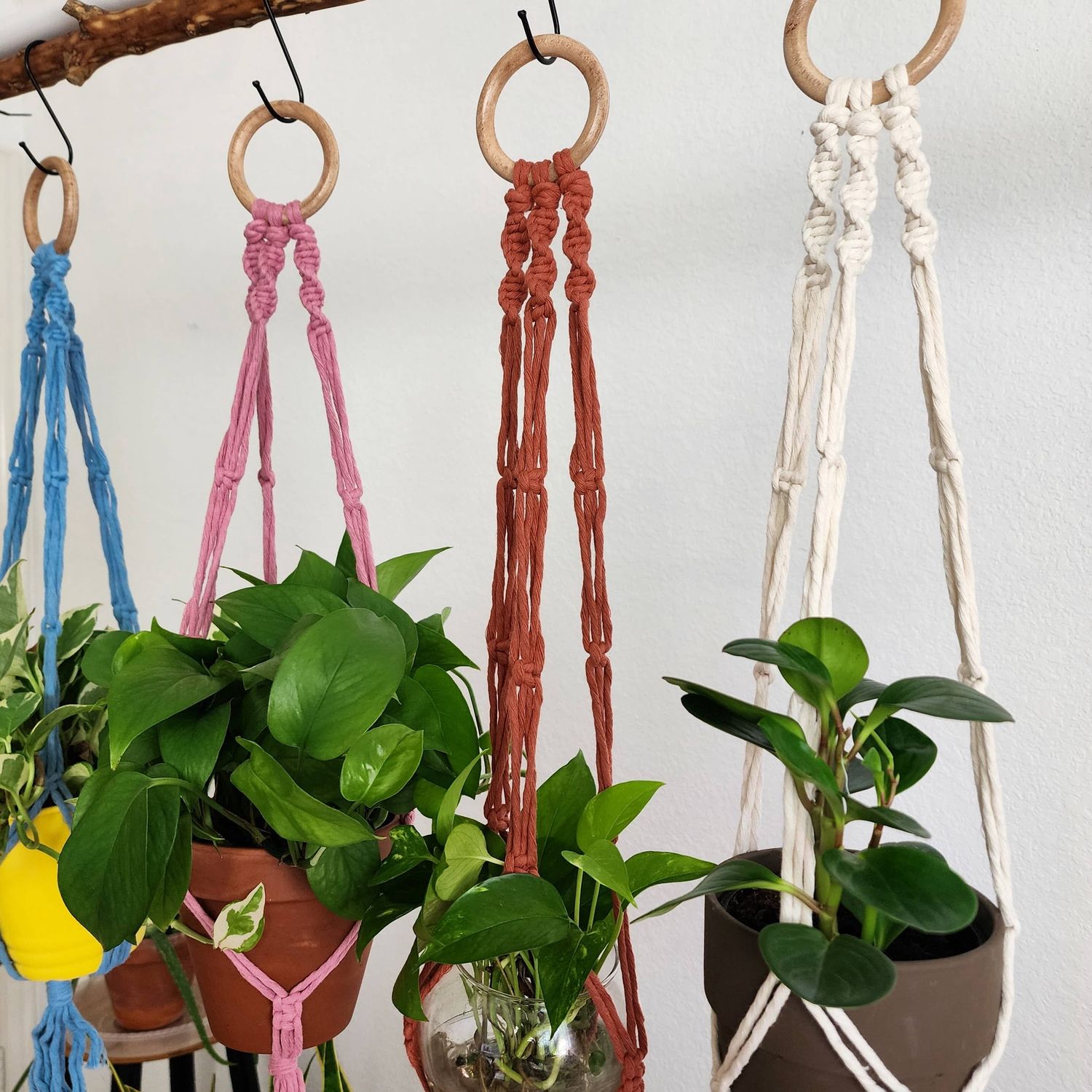 Boho Macrame Plant Hanger, Minimalist Handmade Plant Holder