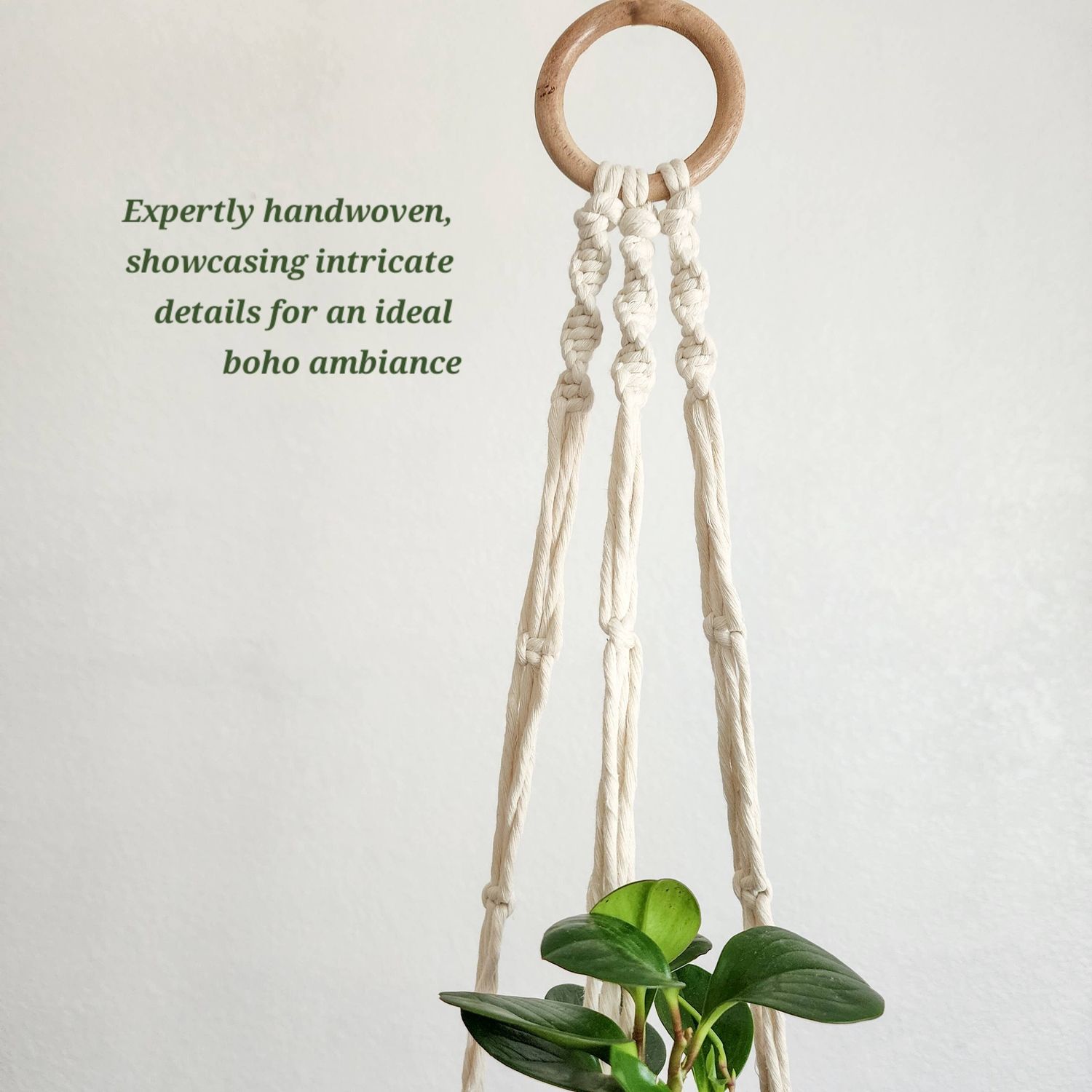 Boho Macrame Plant Hanger, Minimalist Handmade Plant Holder
