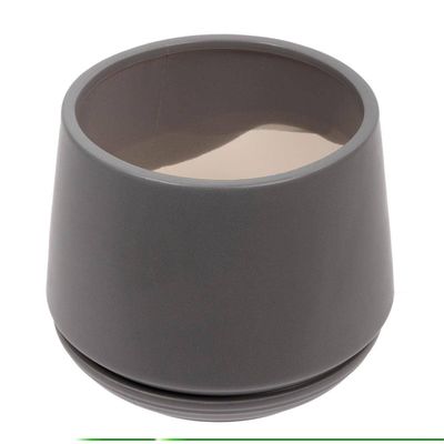 Truu Design Matte Ceramic Planter with Saucer 5.9": Grey
