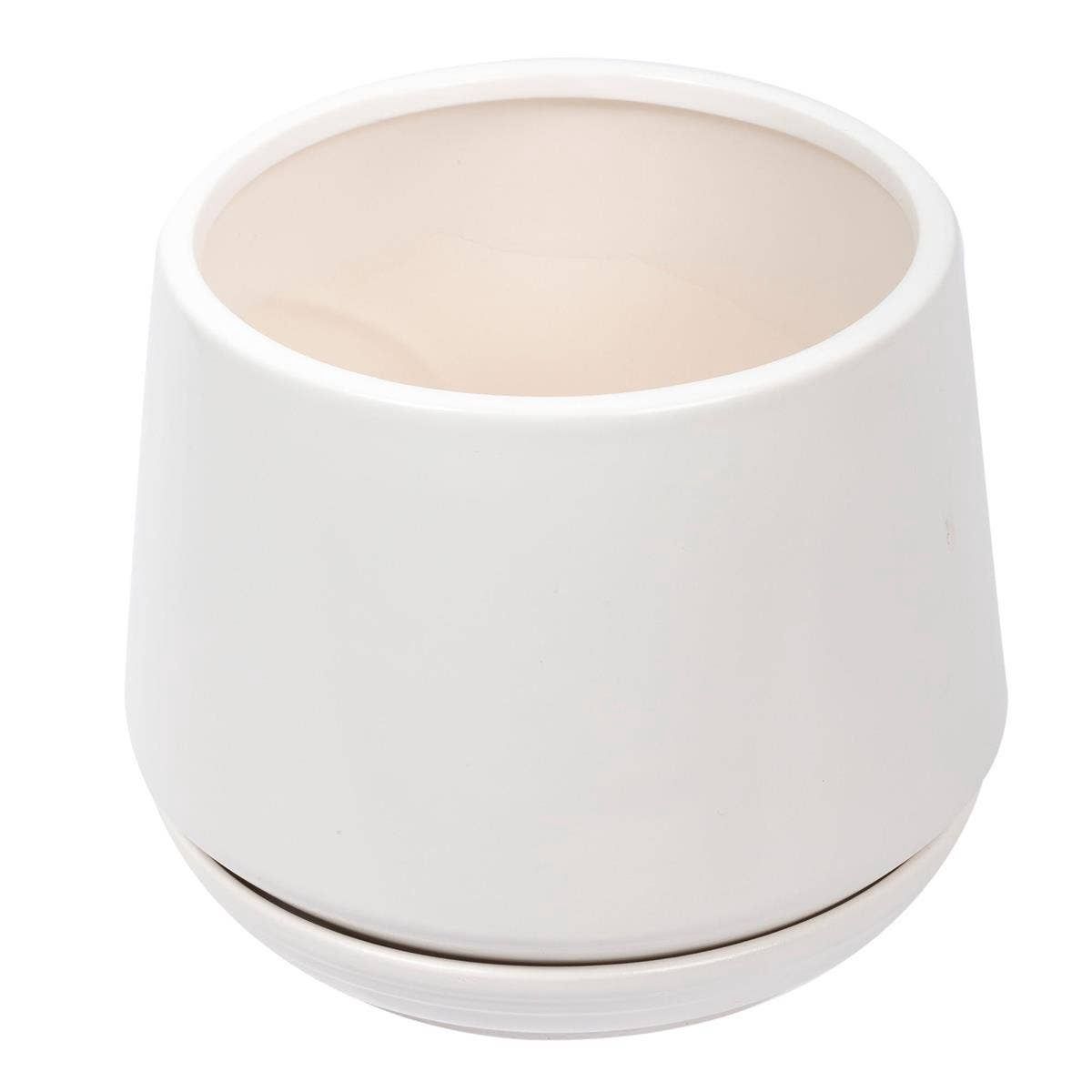 Truu Design Matte Ceramic Planter with Saucer 5.9": Grey