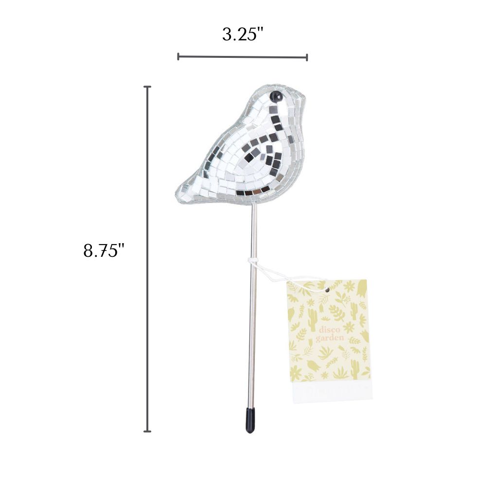 Disco Birdie - Disco Ball Decorative Plant Stakes