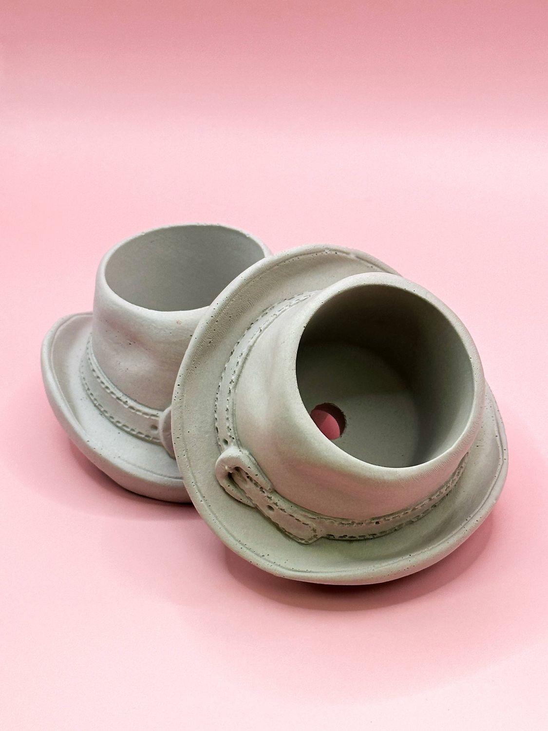 Cowboy Hat Concrete Planter | Western Cowgirl Plant Pot : Terra-cotta