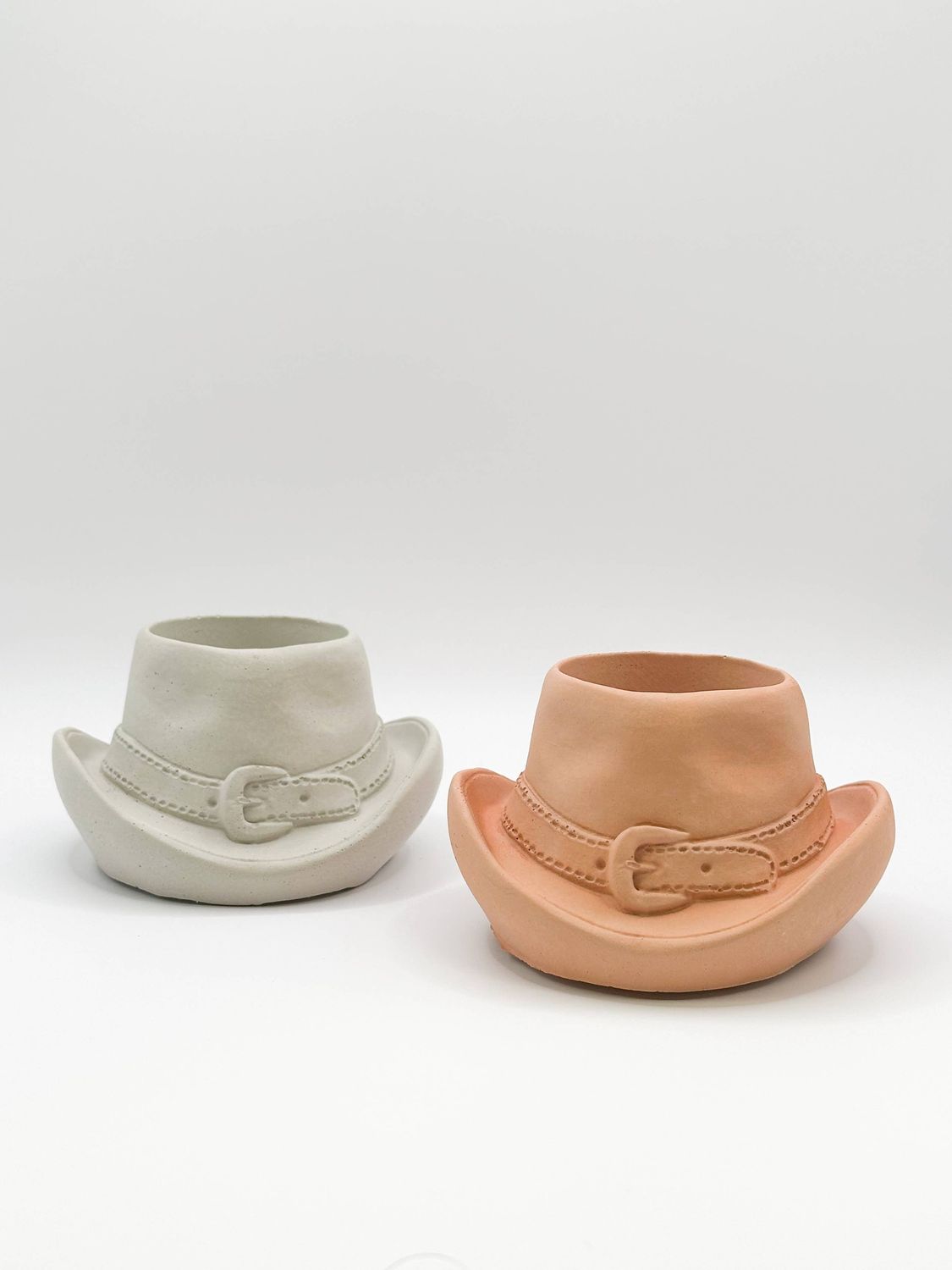 Cowboy Hat Concrete Planter | Western Cowgirl Plant Pot : Terra-cotta