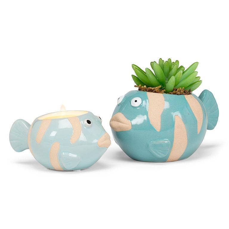 Small Fish Planter-Blue-1.5"D
