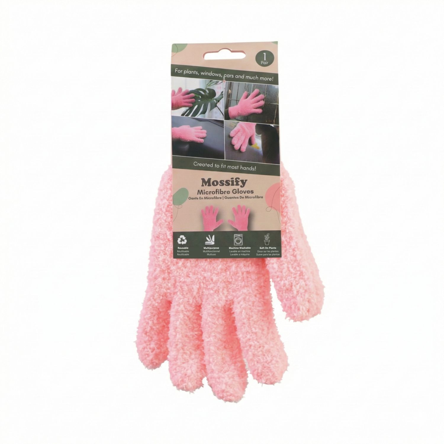 2 Microfiber Gloves – Reusable Leaf-Shining Gloves for Plants: Green