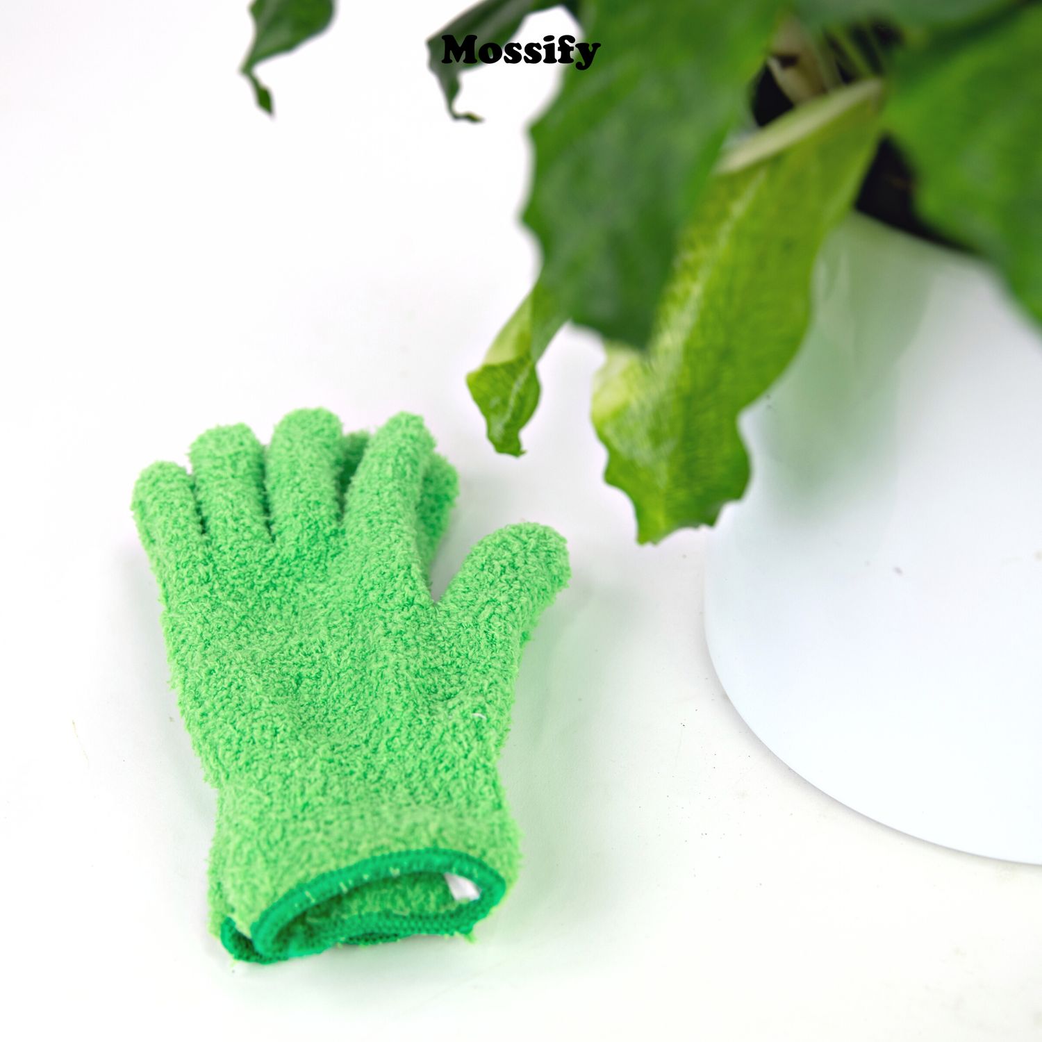 2 Microfiber Gloves – Reusable Leaf-Shining Gloves for Plants: Green