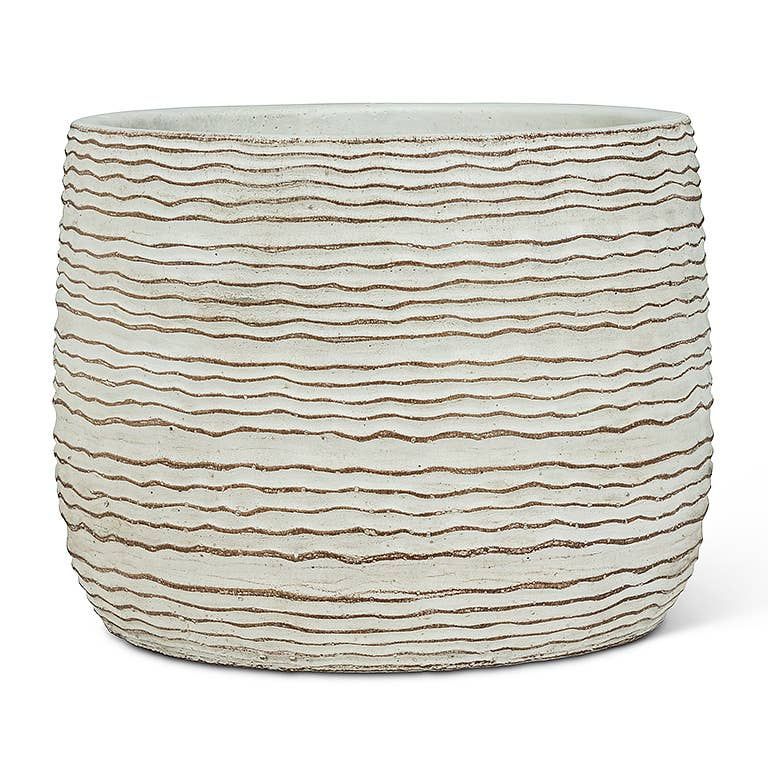 Large White Wavy Ripple Planter