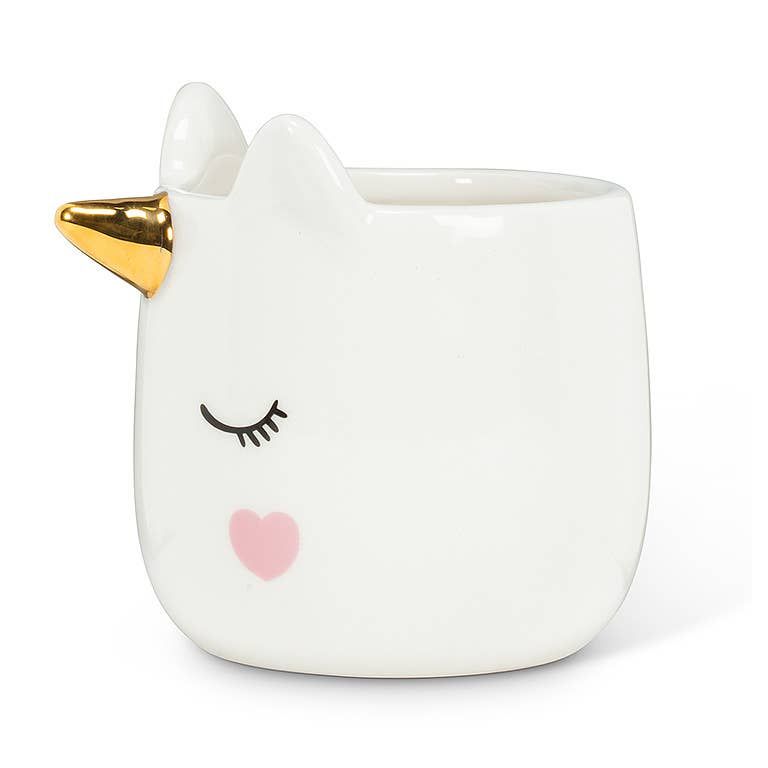 Sm Sleeping Unicorn Planter-3.5"H