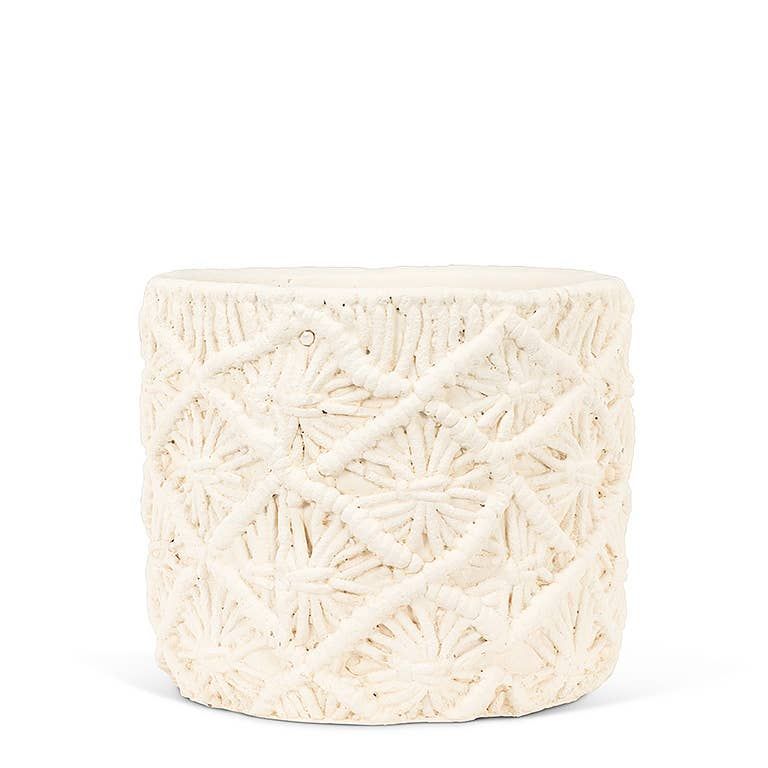 Lg Macrame Style Planter-7"D-609