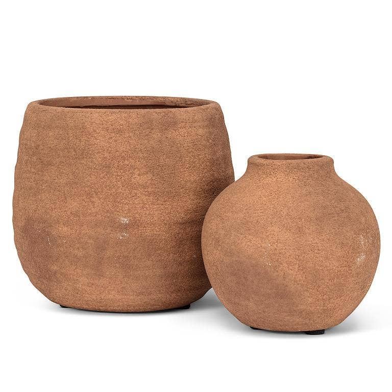 Coarse Texture Planter-5"H: Rust
