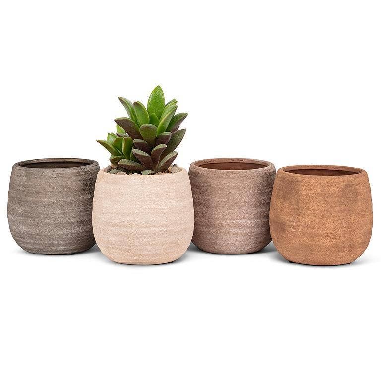Coarse Texture Planter-5"H: Taupe