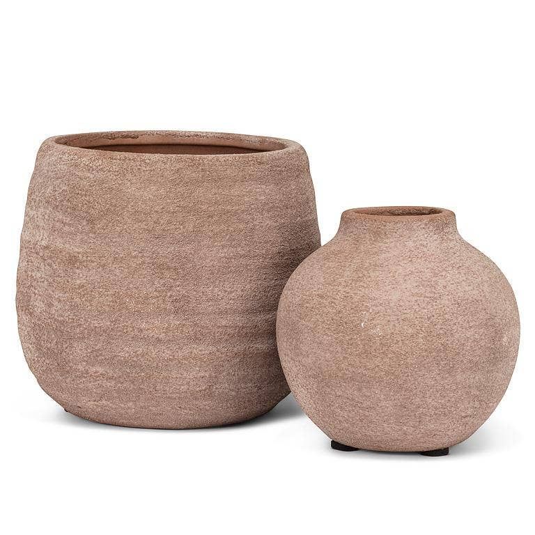 Coarse Texture Planter-5"H: Taupe