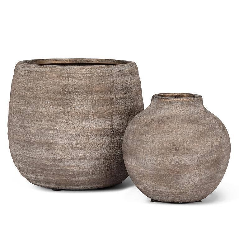Coarse Texture Planter-5"H: Beige