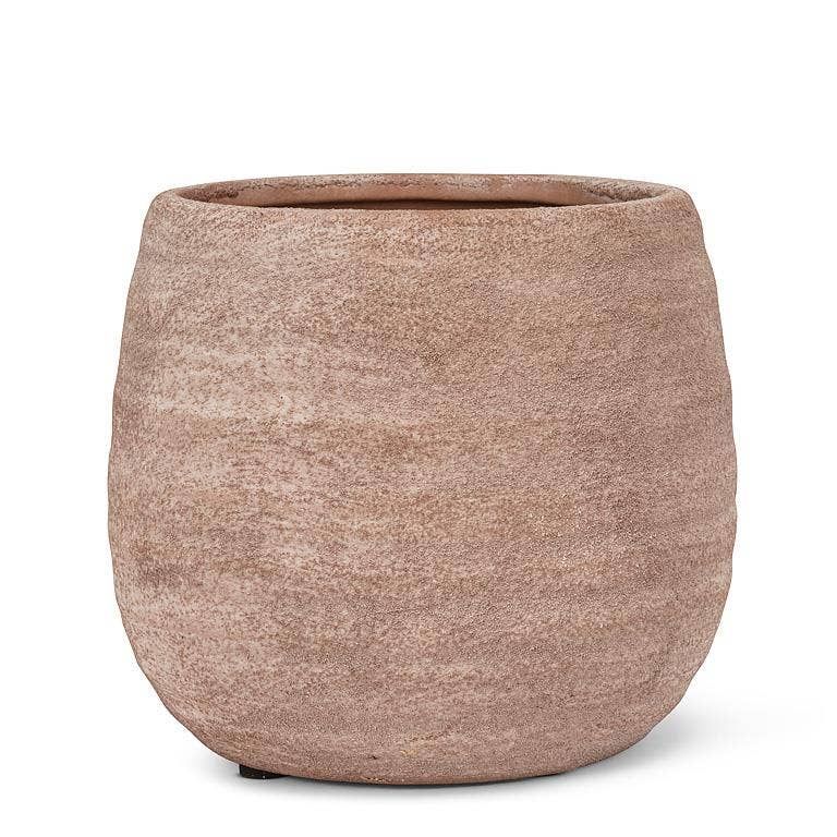 Coarse Texture Planter-5"H: Beige